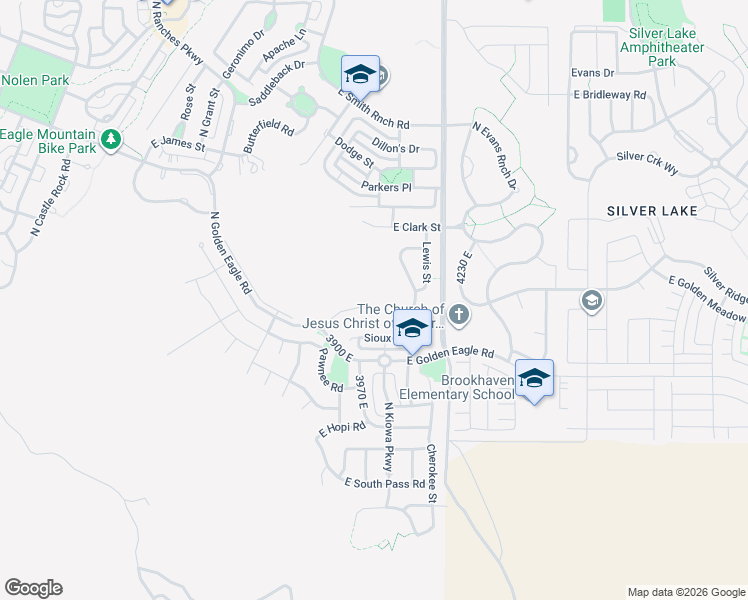 map of restaurants, bars, coffee shops, grocery stores, and more near 4001 Eagle Top Court in Eagle Mountain