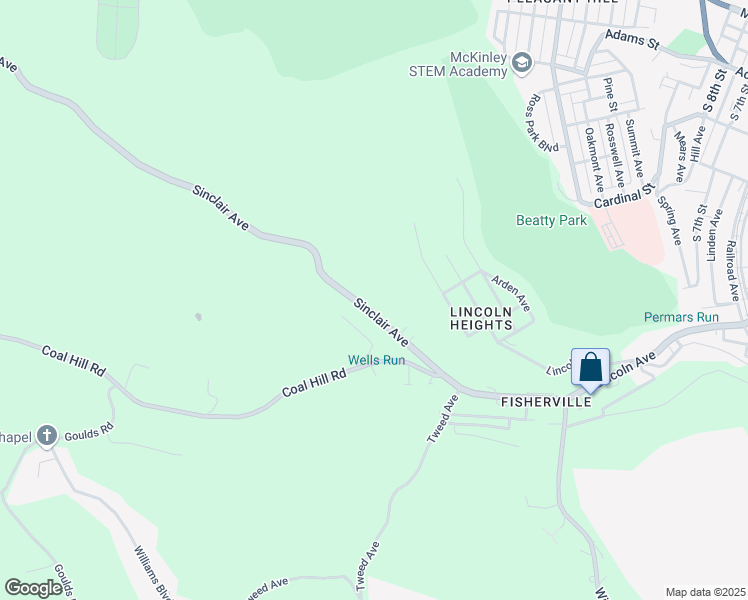 map of restaurants, bars, coffee shops, grocery stores, and more near 1335 Sinclair Avenue in Steubenville