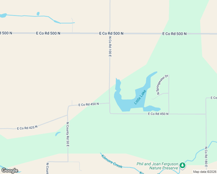 map of restaurants, bars, coffee shops, grocery stores, and more near 4611 N County Road 100 E in Frankfort