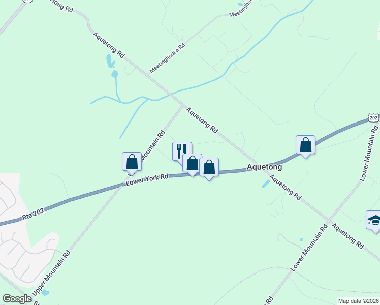 map of restaurants, bars, coffee shops, grocery stores, and more near 6153 Lower York Road in New Hope