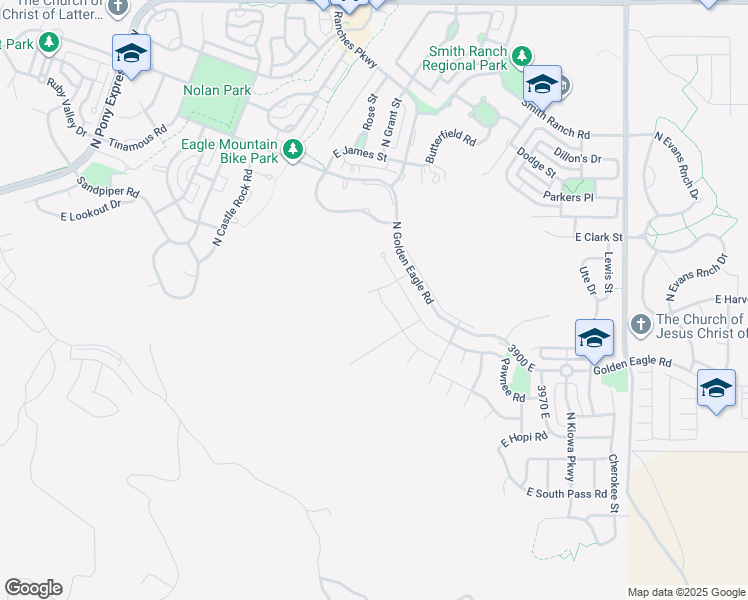 map of restaurants, bars, coffee shops, grocery stores, and more near 3598 East Lakota Drive in Eagle Mountain