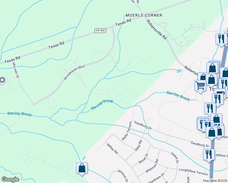 map of restaurants, bars, coffee shops, grocery stores, and more near 22 Wylie Terrace in Marlboro