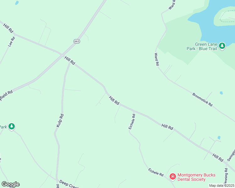 map of restaurants, bars, coffee shops, grocery stores, and more near 2215 Hill Road in Perkiomenville
