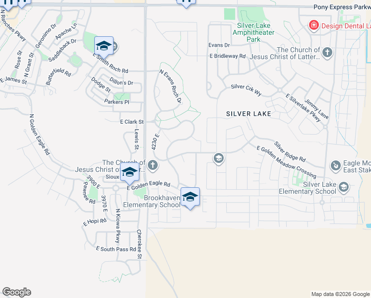 map of restaurants, bars, coffee shops, grocery stores, and more near 7404 North Evans Ranch Drive in Eagle Mountain