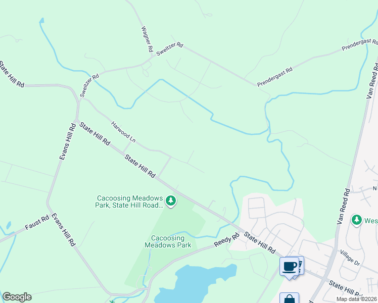 map of restaurants, bars, coffee shops, grocery stores, and more near 240 Bayberry Lane in Reading
