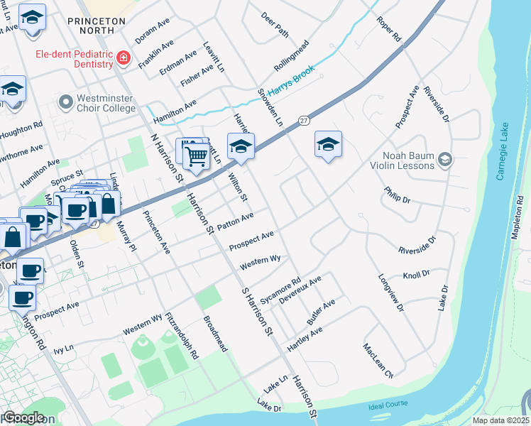 map of restaurants, bars, coffee shops, grocery stores, and more near 161 Patton Avenue in Princeton