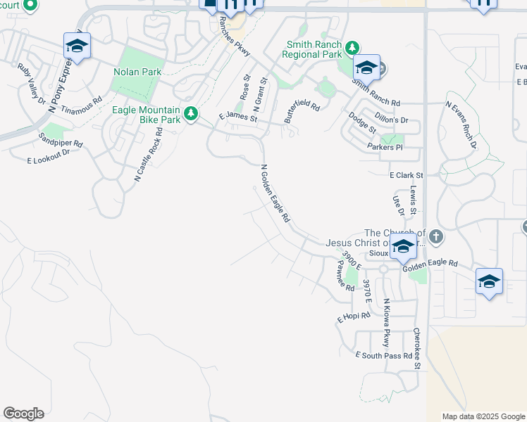 map of restaurants, bars, coffee shops, grocery stores, and more near 7361 North Pawnee Court in Eagle Mountain