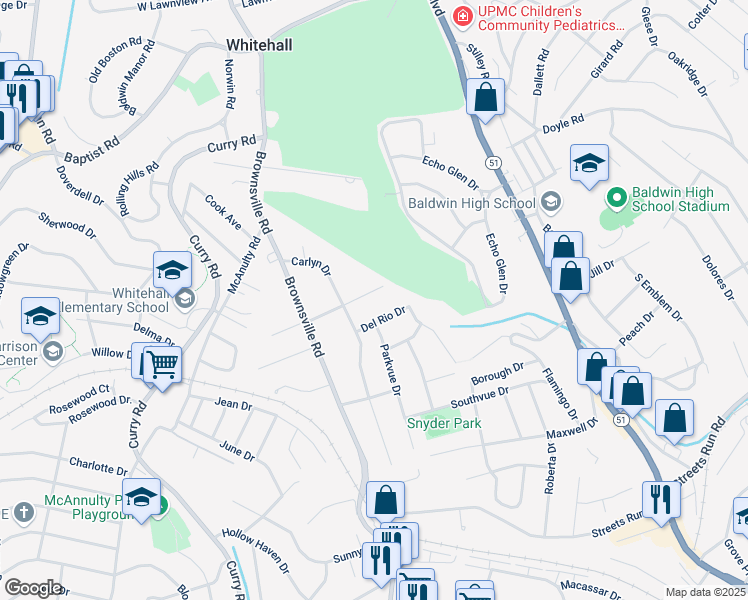 map of restaurants, bars, coffee shops, grocery stores, and more near 158 Maryal Dr in Pittsburgh