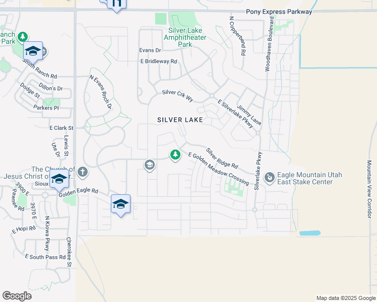 map of restaurants, bars, coffee shops, grocery stores, and more near 4673 East Golden Meadow Crossing in Eagle Mountain