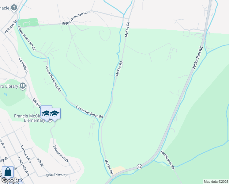 map of restaurants, bars, coffee shops, grocery stores, and more near 739 McKee Road in White Oak