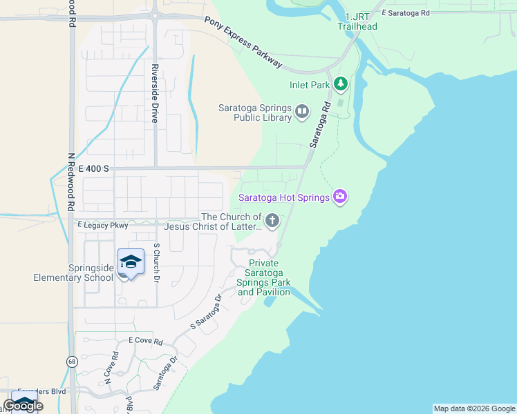 map of restaurants, bars, coffee shops, grocery stores, and more near 501 East Lone Star Lane in Saratoga Springs