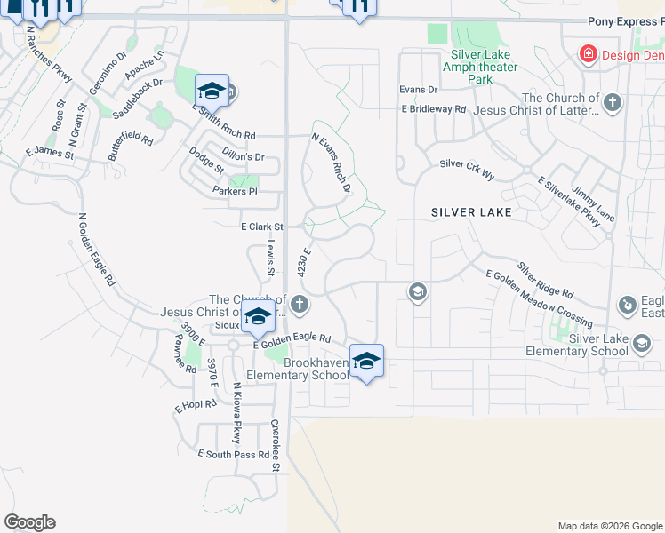 map of restaurants, bars, coffee shops, grocery stores, and more near 7404 North Evans Ranch Drive in Eagle Mountain