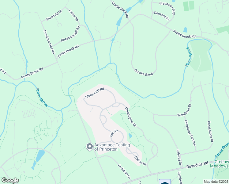 map of restaurants, bars, coffee shops, grocery stores, and more near 44 Stone Cliff Road in Princeton