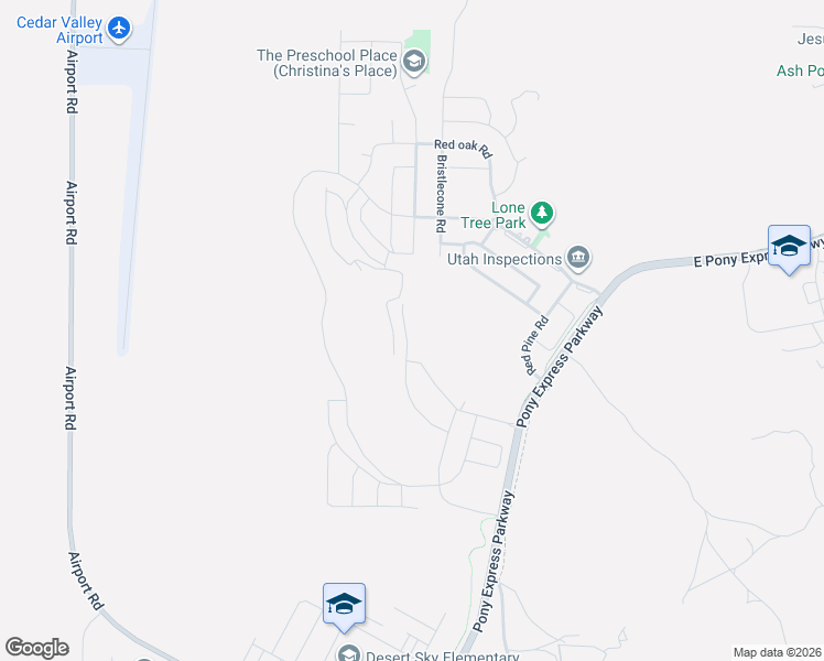 map of restaurants, bars, coffee shops, grocery stores, and more near 7539 Bristlecone Rd in Eagle Mountain