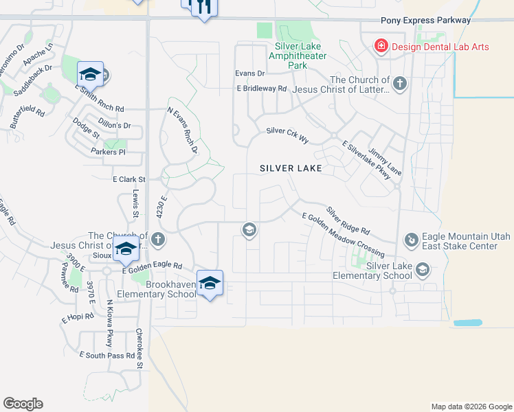 map of restaurants, bars, coffee shops, grocery stores, and more near 7391 North Clear Meadow Way in Eagle Mountain
