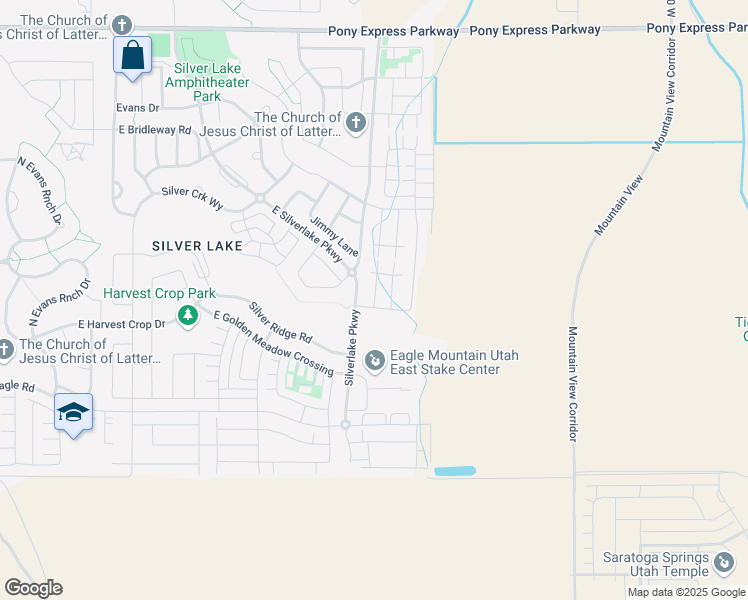 map of restaurants, bars, coffee shops, grocery stores, and more near 7465 North Cottage Lane in Eagle Mountain