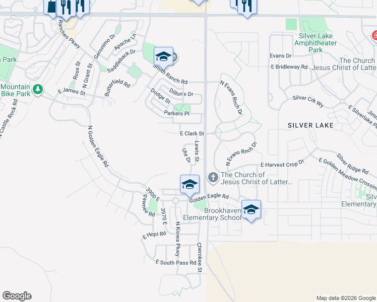 map of restaurants, bars, coffee shops, grocery stores, and more near 7381 North Ute Drive in Eagle Mountain