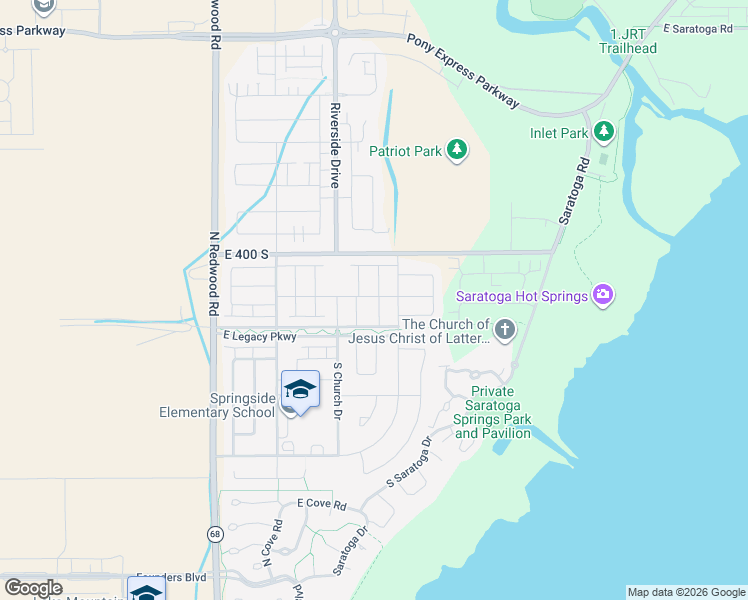 map of restaurants, bars, coffee shops, grocery stores, and more near 479 South Pegasus Way in Saratoga Springs