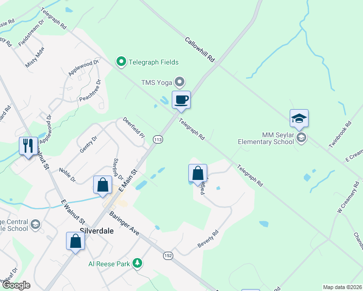map of restaurants, bars, coffee shops, grocery stores, and more near 718 Telegraph Road in Perkasie