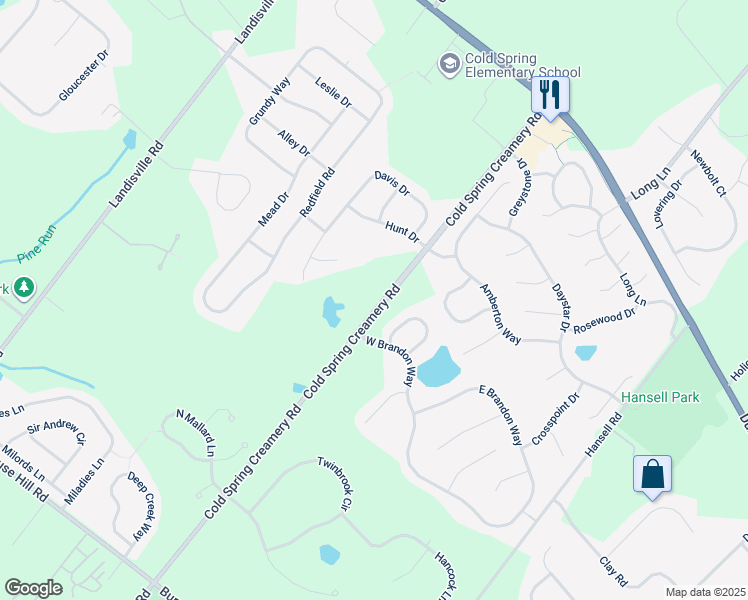 map of restaurants, bars, coffee shops, grocery stores, and more near 4818 Cold Spring Creamery Road in Doylestown