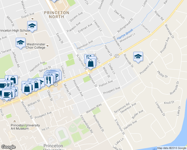 map of restaurants, bars, coffee shops, grocery stores, and more near 7 Sergeant Street in Princeton