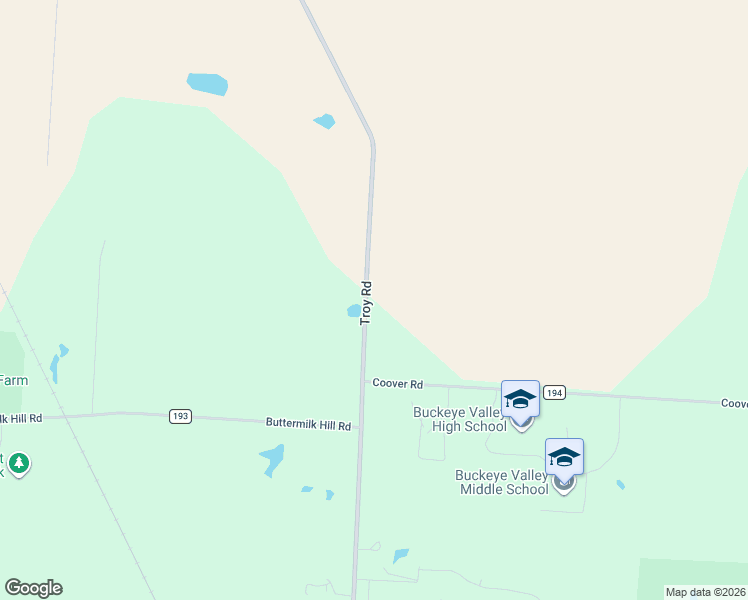 map of restaurants, bars, coffee shops, grocery stores, and more near 3116 Troy Road in Delaware