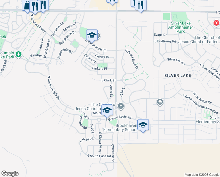 map of restaurants, bars, coffee shops, grocery stores, and more near 4108 East Ute Drive in Eagle Mountain