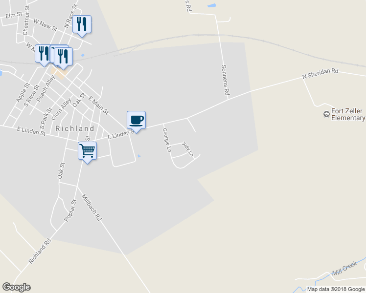 map of restaurants, bars, coffee shops, grocery stores, and more near 8 Judy Lane in Richland