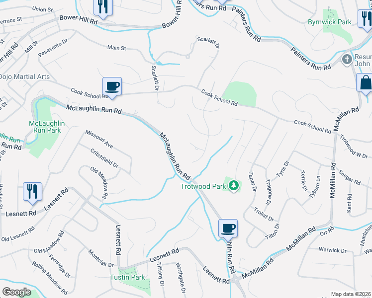 map of restaurants, bars, coffee shops, grocery stores, and more near 1786 Dominion Drive in Pittsburgh