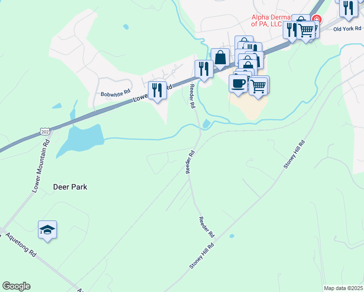 map of restaurants, bars, coffee shops, grocery stores, and more near 6 Walton Drive in New Hope