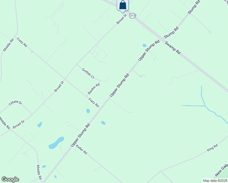 map of restaurants, bars, coffee shops, grocery stores, and more near 2224 Upper Stump Road in Perkasie