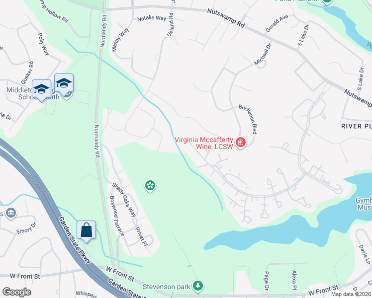 map of restaurants, bars, coffee shops, grocery stores, and more near 52 Western Reach in Red Bank