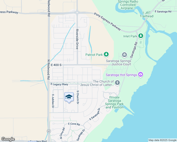 map of restaurants, bars, coffee shops, grocery stores, and more near 448 South Pegasus Way in Saratoga Springs