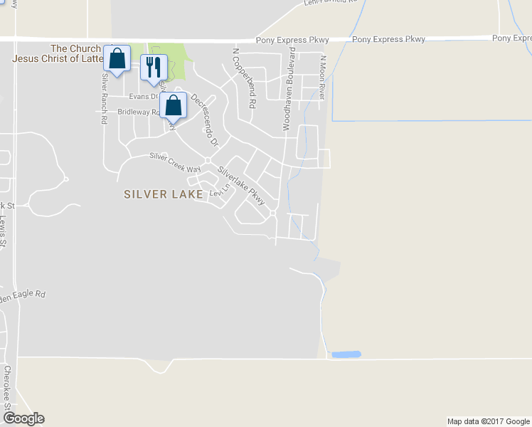map of restaurants, bars, coffee shops, grocery stores, and more near 4699 Foxwood Drive in Eagle Mountain