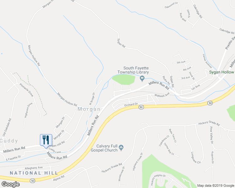 map of restaurants, bars, coffee shops, grocery stores, and more near 316 Meade Street in Morgan