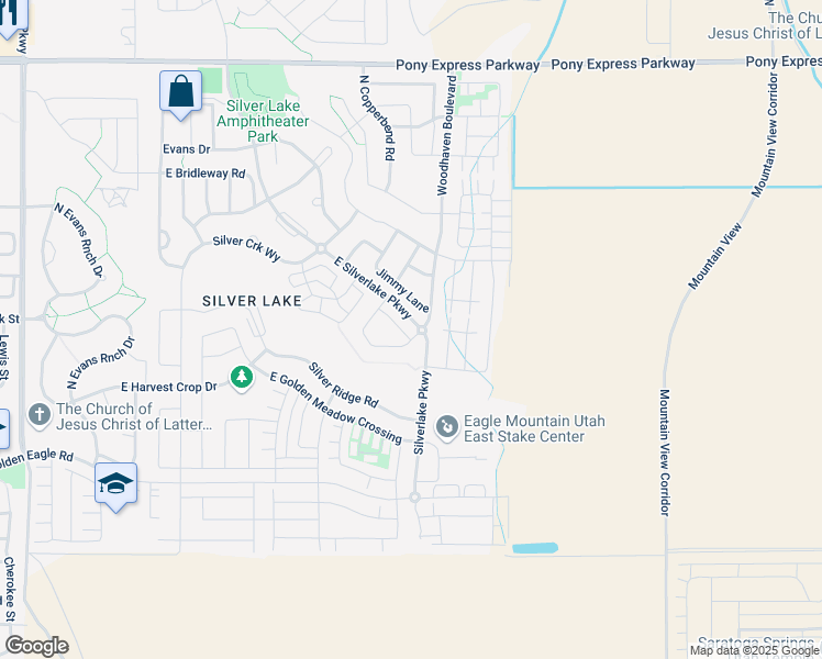 map of restaurants, bars, coffee shops, grocery stores, and more near 4699 Foxwood Drive in Eagle Mountain