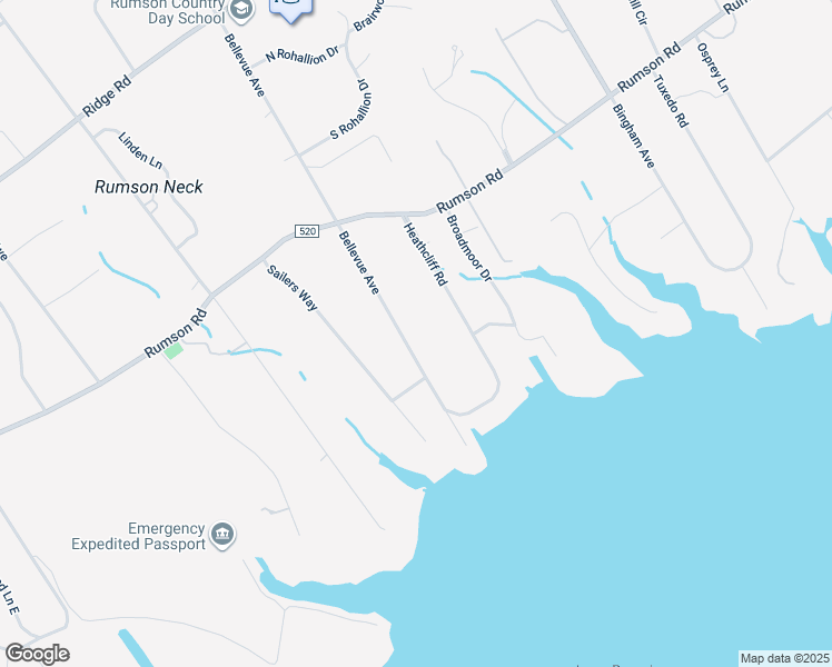 map of restaurants, bars, coffee shops, grocery stores, and more near 71 Bellevue Avenue in Rumson