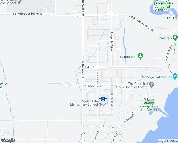 map of restaurants, bars, coffee shops, grocery stores, and more near 59 Bluegrass Row in Saratoga Springs