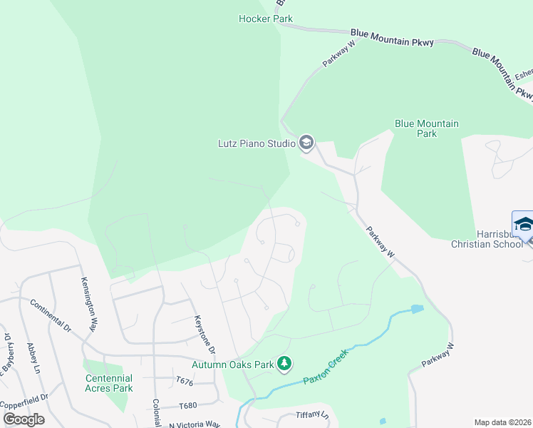 map of restaurants, bars, coffee shops, grocery stores, and more near 2801 Sweet Birch Court in Harrisburg