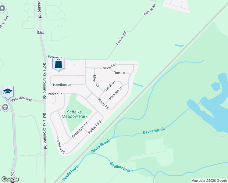 map of restaurants, bars, coffee shops, grocery stores, and more near 11 Gulick Lane in Middlesex County