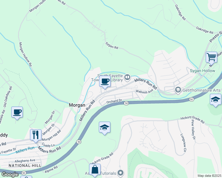 map of restaurants, bars, coffee shops, grocery stores, and more near 316 Meade Street in Morgan