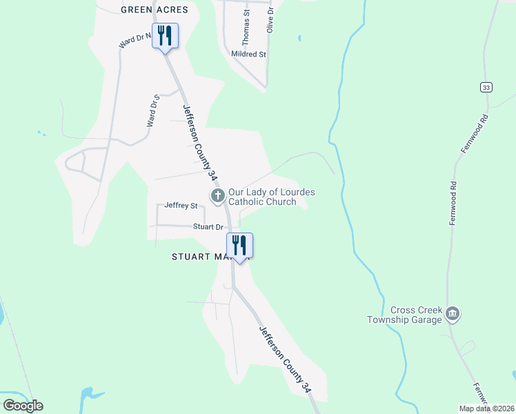 map of restaurants, bars, coffee shops, grocery stores, and more near 259 Skyview Drive in Steubenville