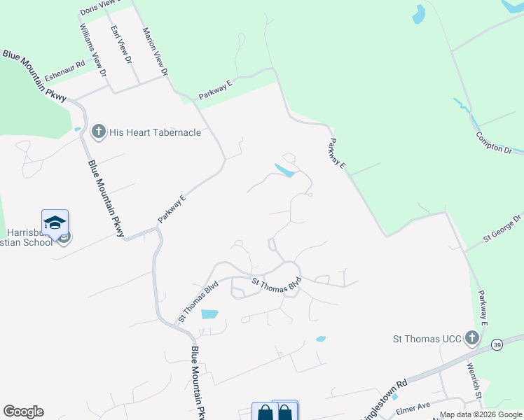 map of restaurants, bars, coffee shops, grocery stores, and more near 6120 Forrestal Cir in Harrisburg