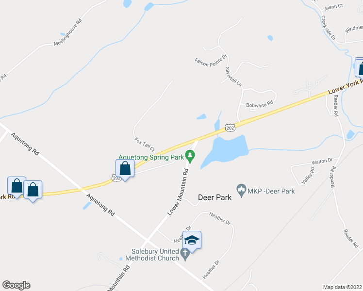 map of restaurants, bars, coffee shops, grocery stores, and more near 6278 Lower York Road in New Hope