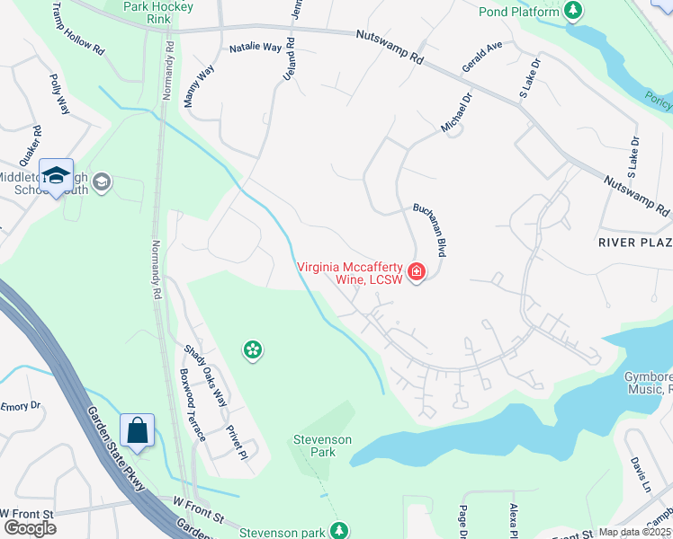 map of restaurants, bars, coffee shops, grocery stores, and more near 14 Western Reach in Red Bank