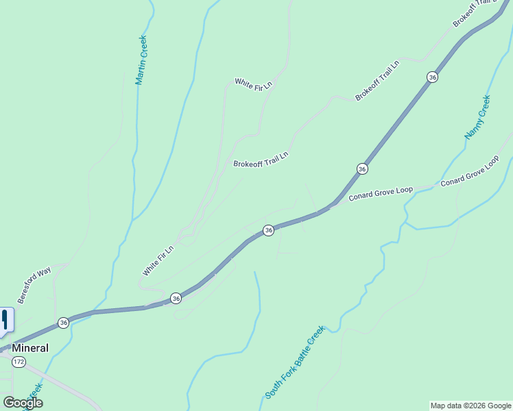 map of restaurants, bars, coffee shops, grocery stores, and more near 38784 Aspen Lane East in Mineral