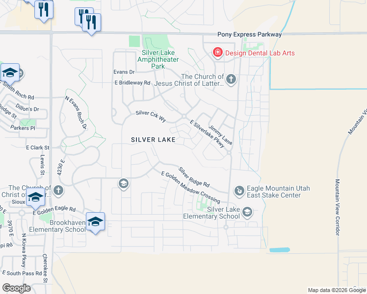 map of restaurants, bars, coffee shops, grocery stores, and more near 4787 Addison Avenue in Eagle Mountain