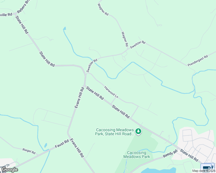 map of restaurants, bars, coffee shops, grocery stores, and more near 3360 Harwood Lane in Sinking Spring