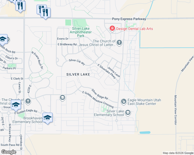 map of restaurants, bars, coffee shops, grocery stores, and more near 4787 Addison Avenue in Eagle Mountain