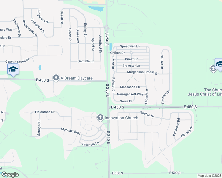 map of restaurants, bars, coffee shops, grocery stores, and more near 2565 Massasoit Lane in Lafayette